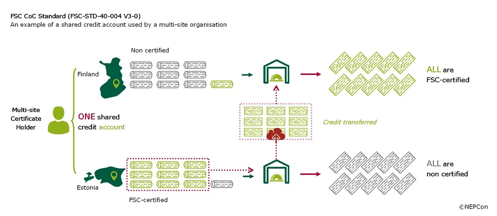 Diagram of multi-site credit system