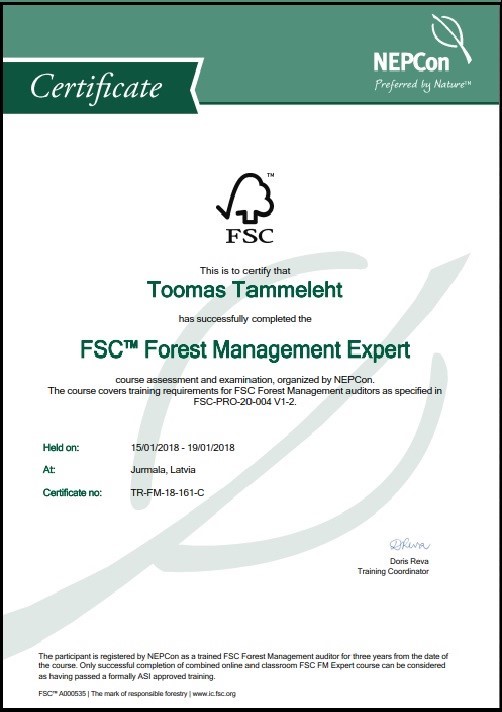 FSC FM cert 