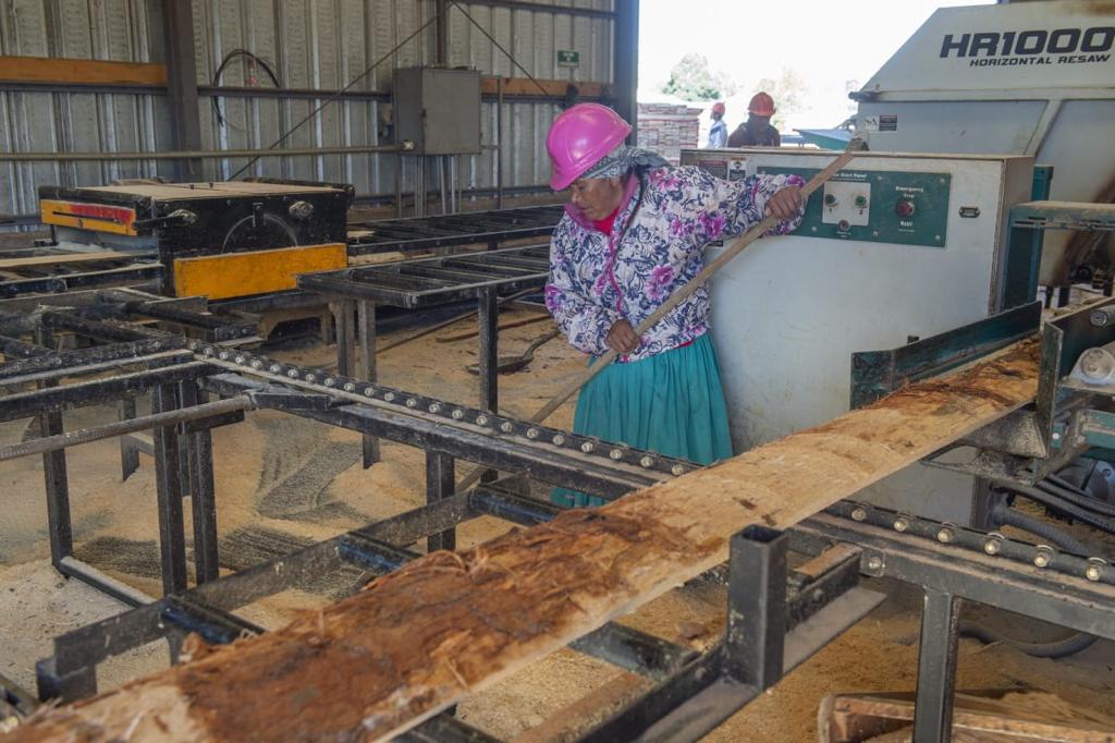 Rarámuri woman working in the factory