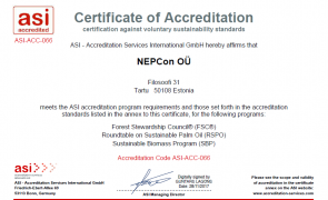 Certificate of accreditation